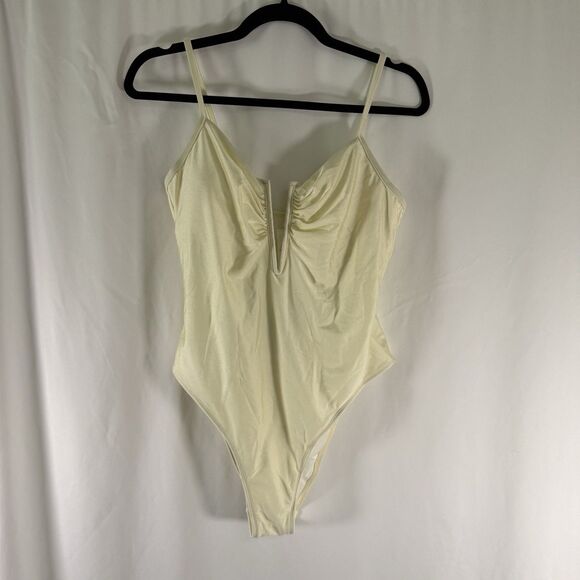 Cupshe Other - New Cupshe One Piece Swimsuit Women's Large Yellow Pull On Padded Sleeveless